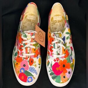 Rifle Paper Co. Keds Garden Party Sneakers, size 8 m, never worn, includes box!!